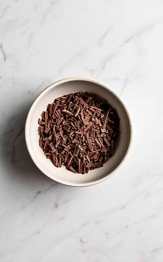 Chopped dark chocolate pieces