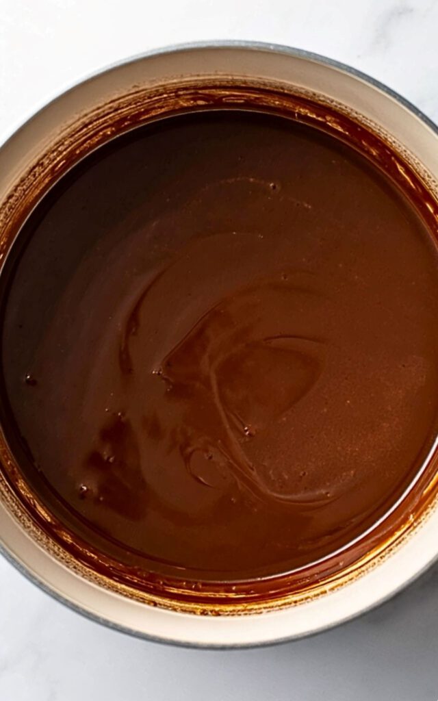 Chocolate melting into hot milk