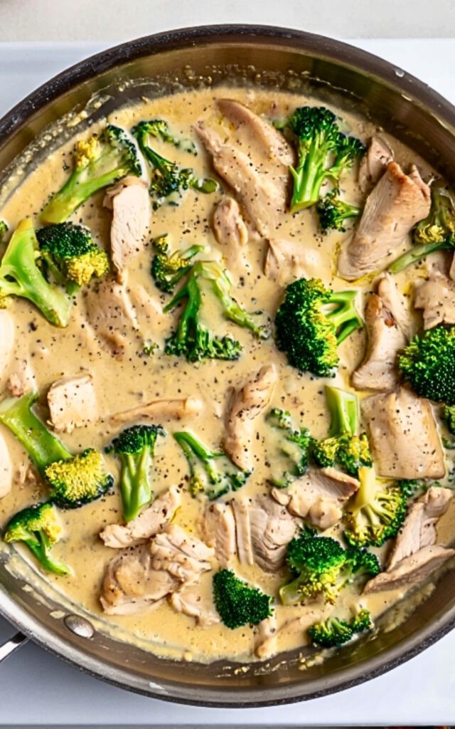 Chicken Broccoli Alfredo Keto 6 Chicken, broccoli, and sauce together